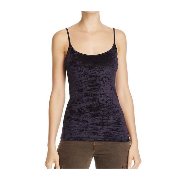 Vince Shirt Womens Large Blue Crushed Velvet Tank Top Day To Night Career Cami - Picture 1 of 8